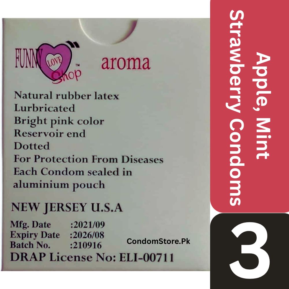 Aroma Flavored Condoms Dotted and Colored