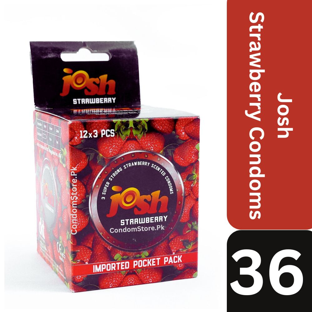 Josh Strawberry Flavored Condoms | Dispenser Pack
