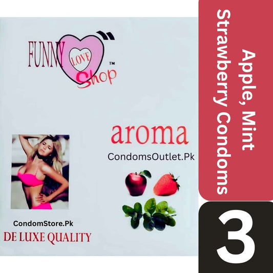 Aroma Flavored Condoms Dotted and Colored