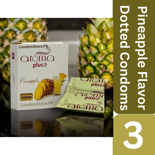 Aroma Plus Pineapple Flavor Dotted Condoms