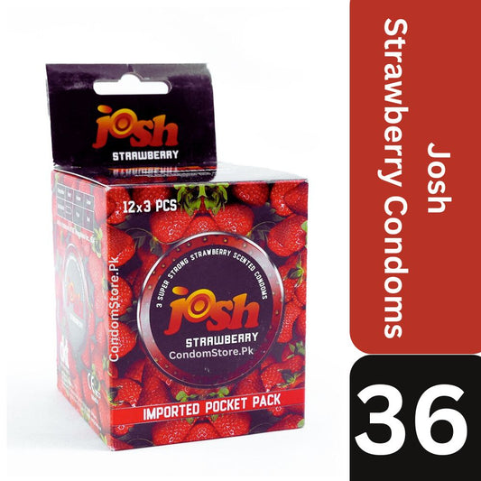 Josh Strawberry Flavored Condoms | Dispenser Pack